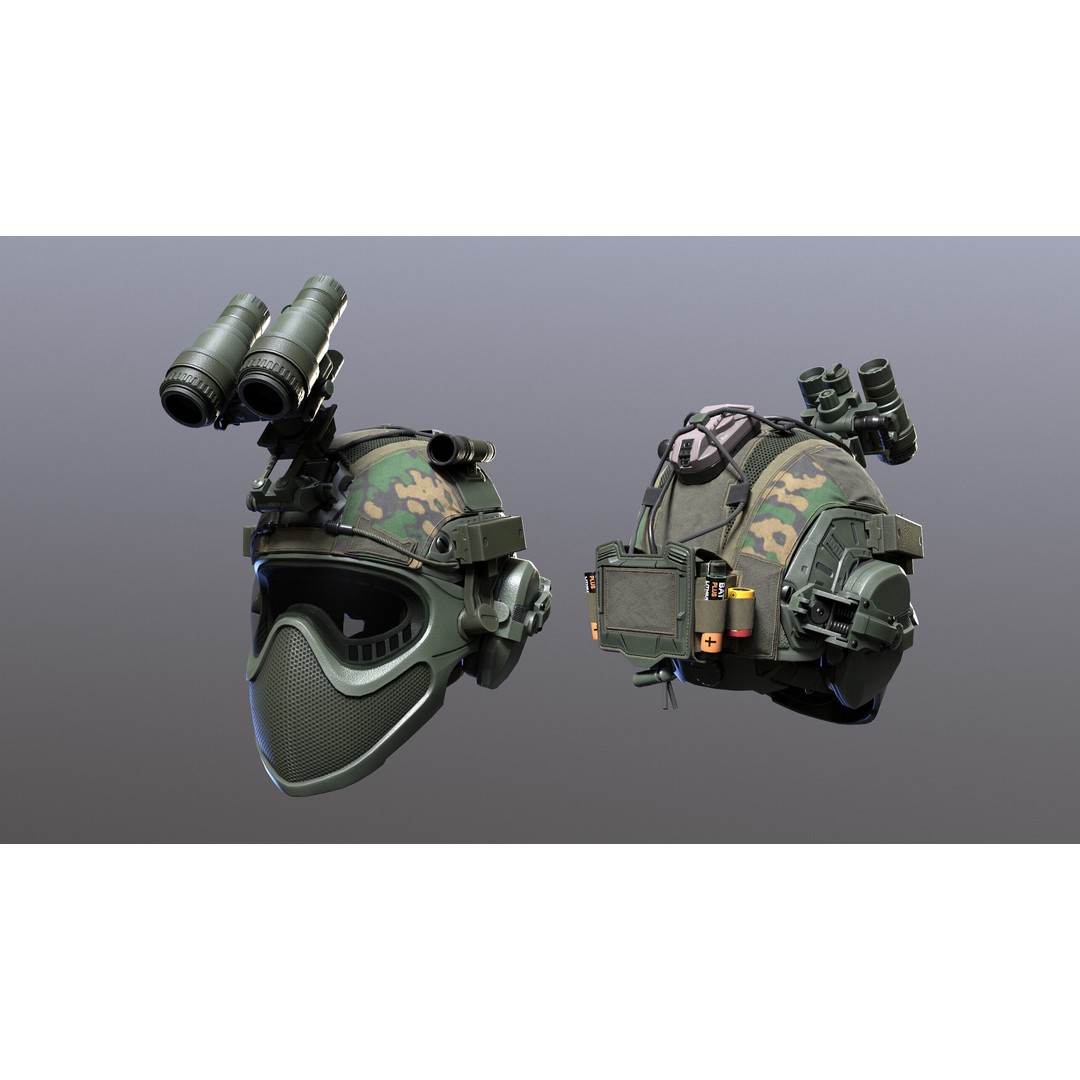 Tactical Helmet 3D Model – Low Poly Game-Ready PBR Asset, FBX & OBJ - View 28