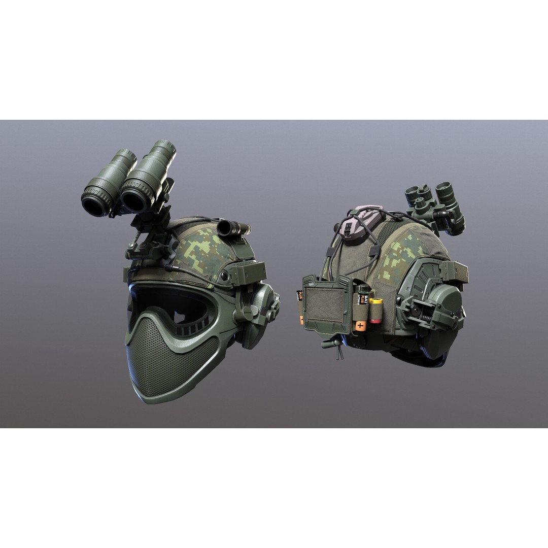 Tactical Helmet 3D Model – Low Poly Game-Ready PBR Asset, FBX & OBJ - View 29