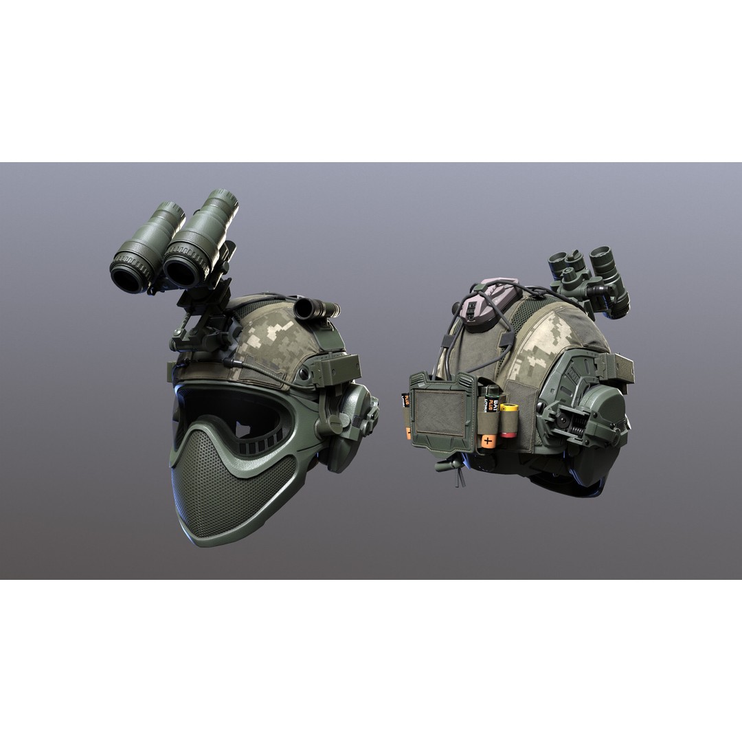Tactical Helmet 3D Model – Low Poly Game-Ready PBR Asset, FBX & OBJ - View 30