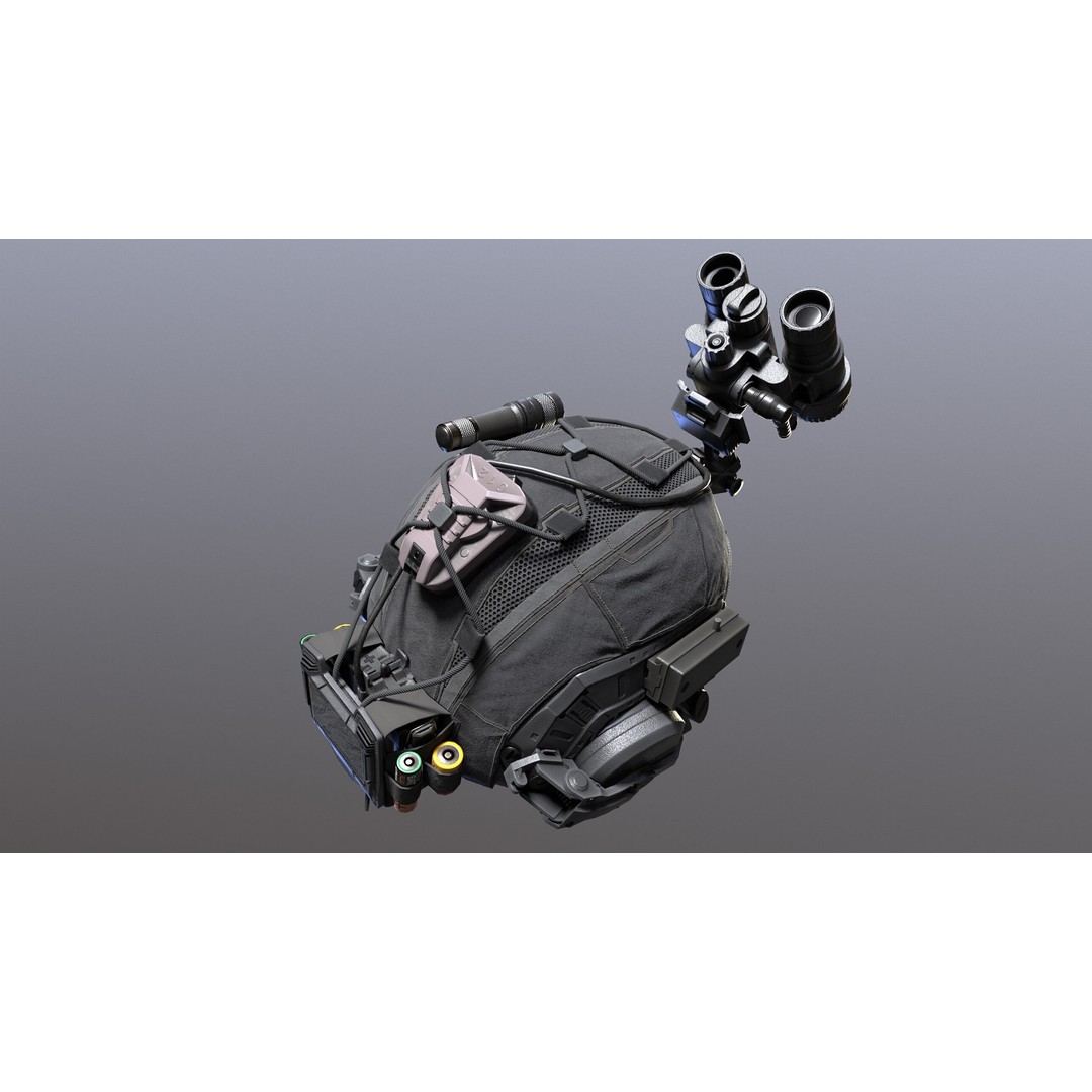 Tactical Helmet 3D Model – Low Poly Game-Ready PBR Asset, FBX & OBJ - View 32