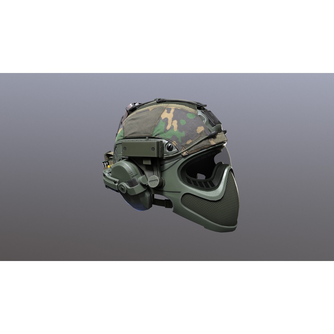 Tactical Helmet 3D Model – Low Poly Game-Ready PBR Asset, FBX & OBJ - View 35