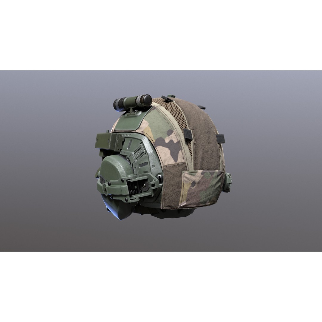Tactical Helmet 3D Model – Low Poly Game-Ready PBR Asset, FBX & OBJ - View 36