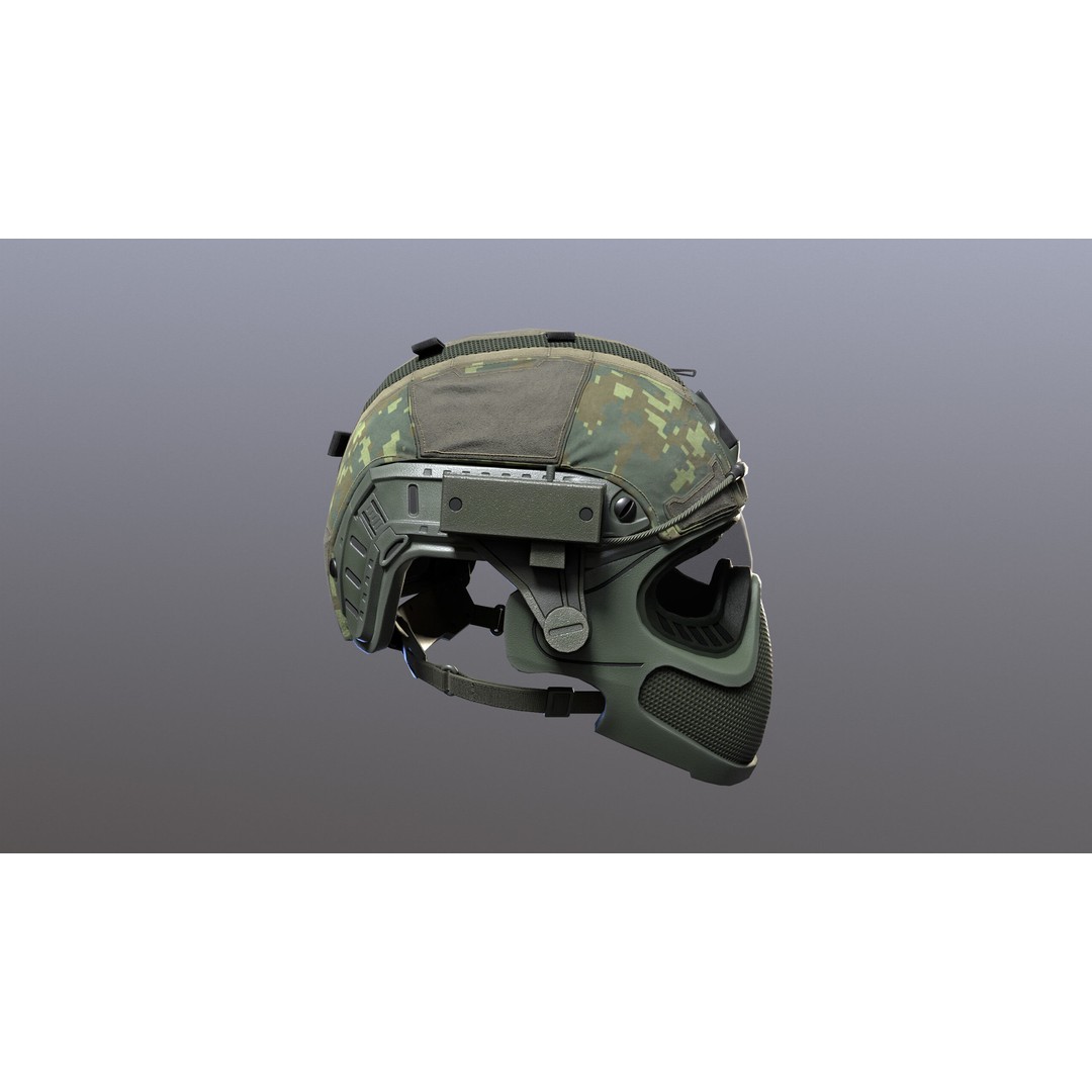 Tactical Helmet 3D Model – Low Poly Game-Ready PBR Asset, FBX & OBJ - View 38