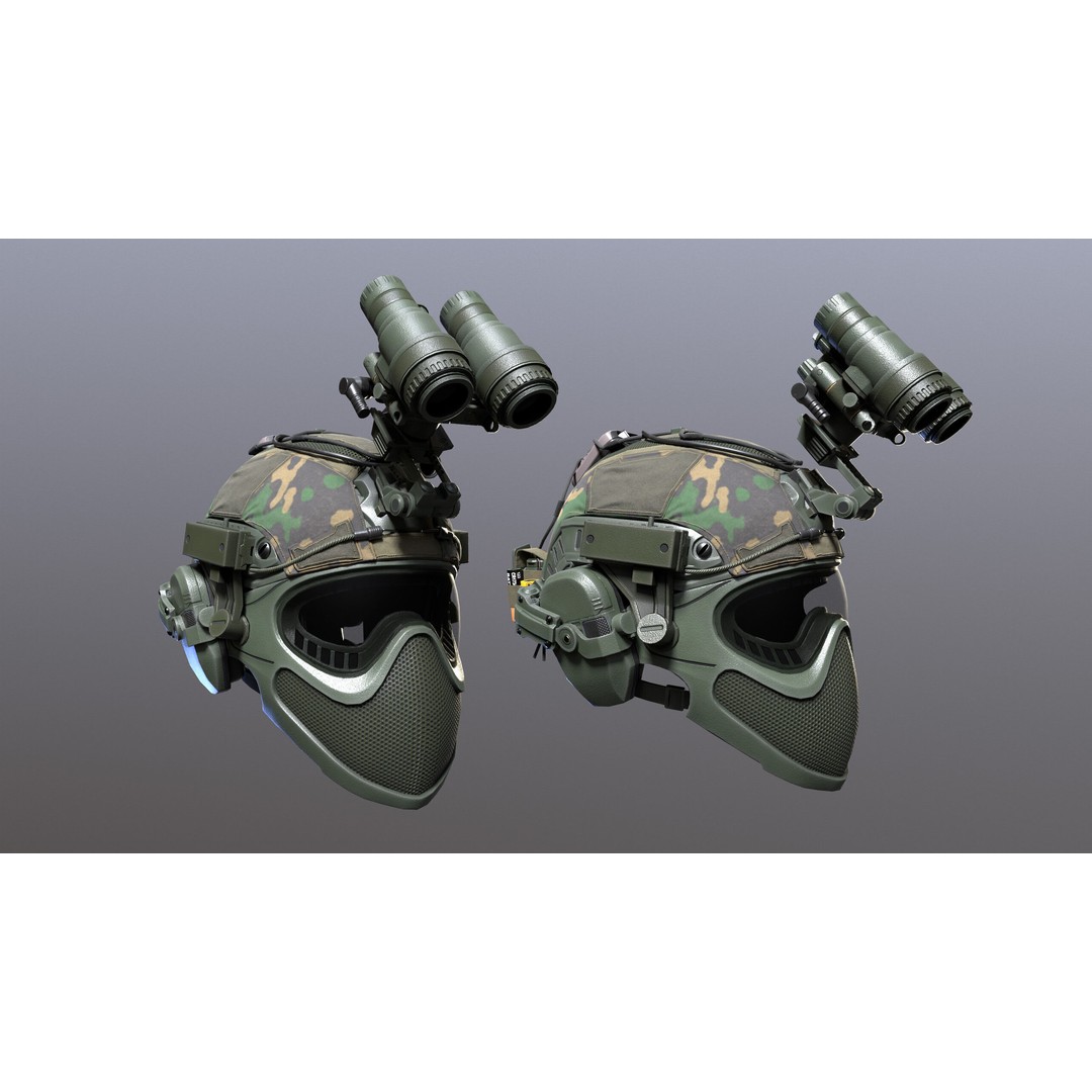 Tactical Helmet 3D Model – Low Poly Game-Ready PBR Asset, FBX & OBJ - View 4