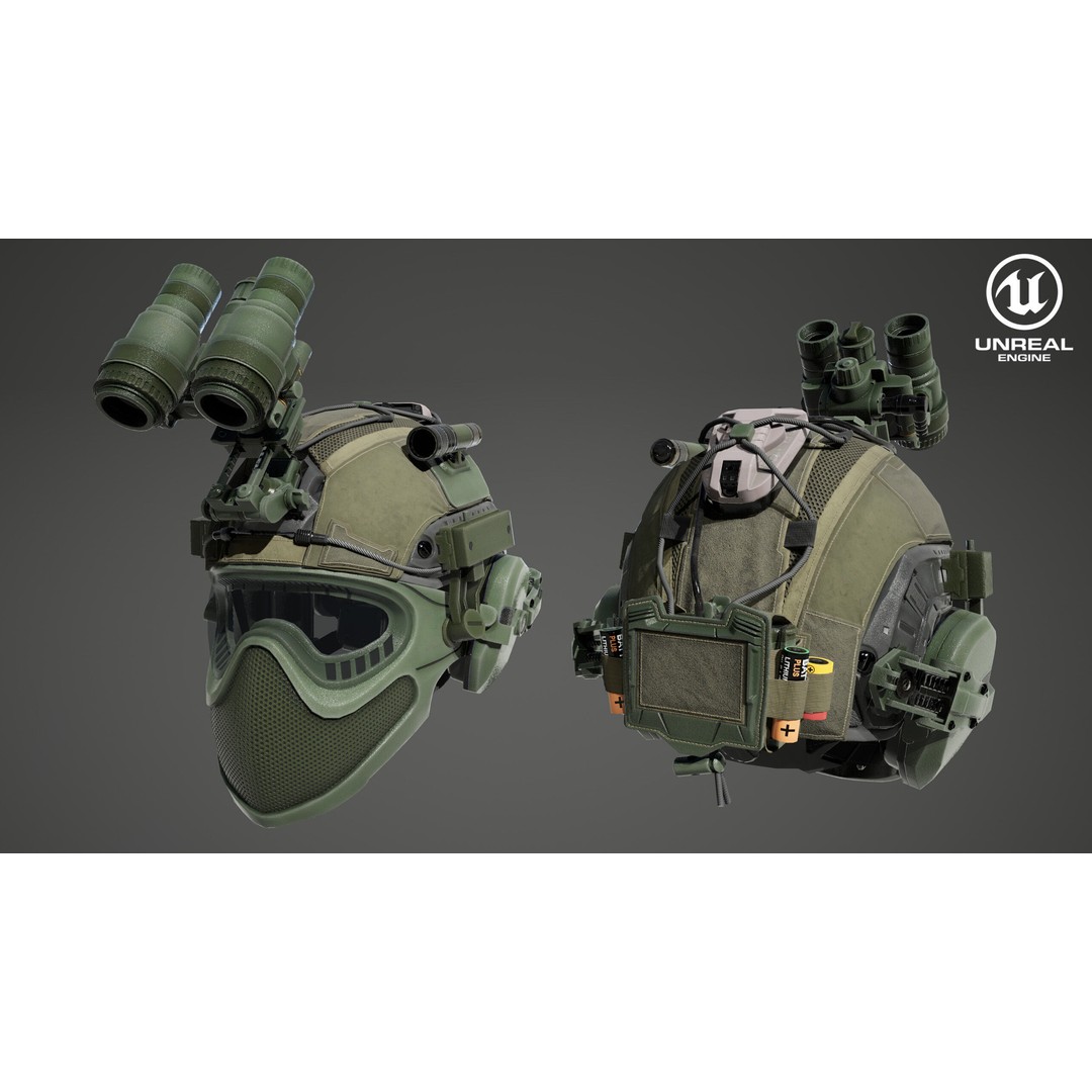 Tactical Helmet 3D Model – Low Poly Game-Ready PBR Asset, FBX & OBJ - View 42