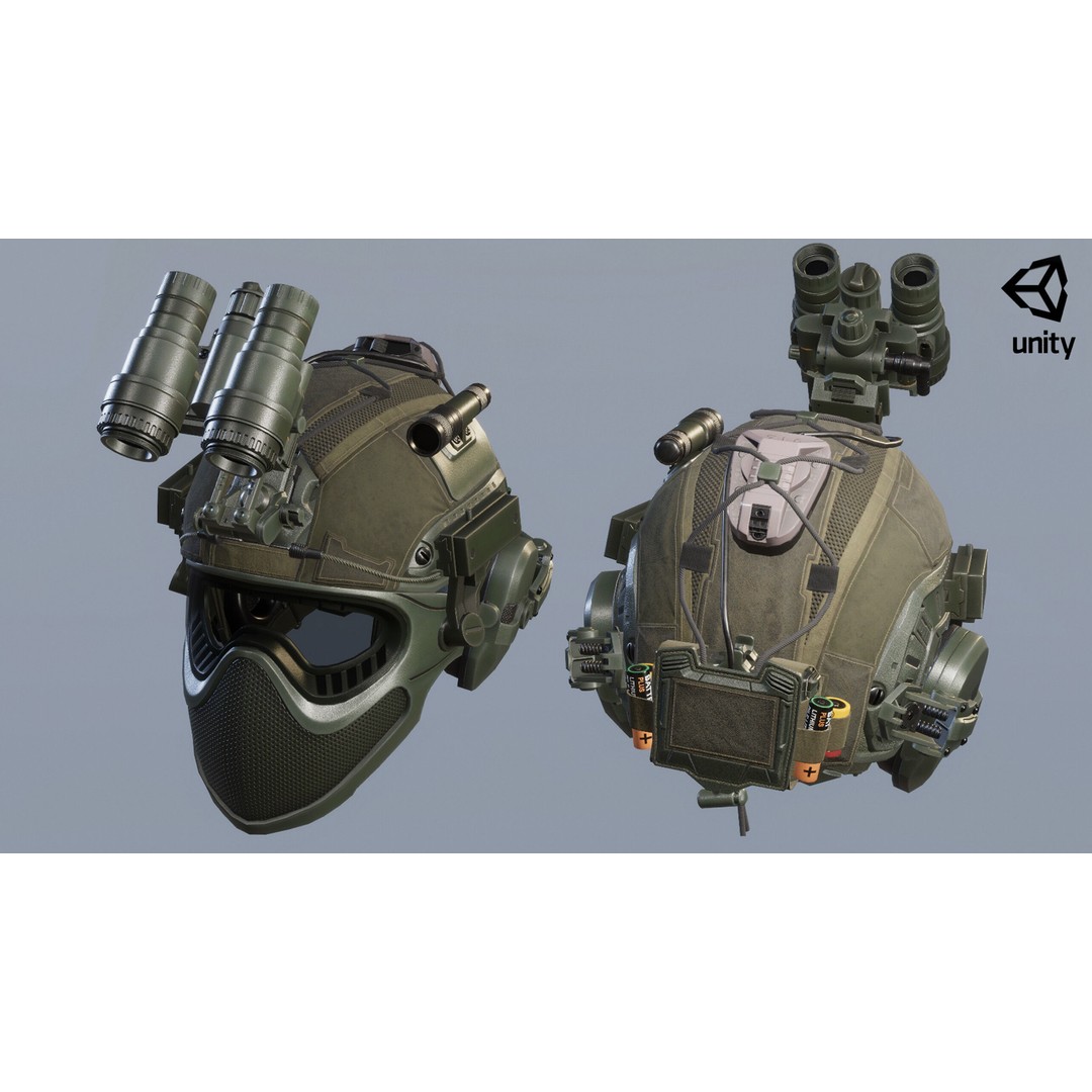 Tactical Helmet 3D Model – Low Poly Game-Ready PBR Asset, FBX & OBJ - View 43