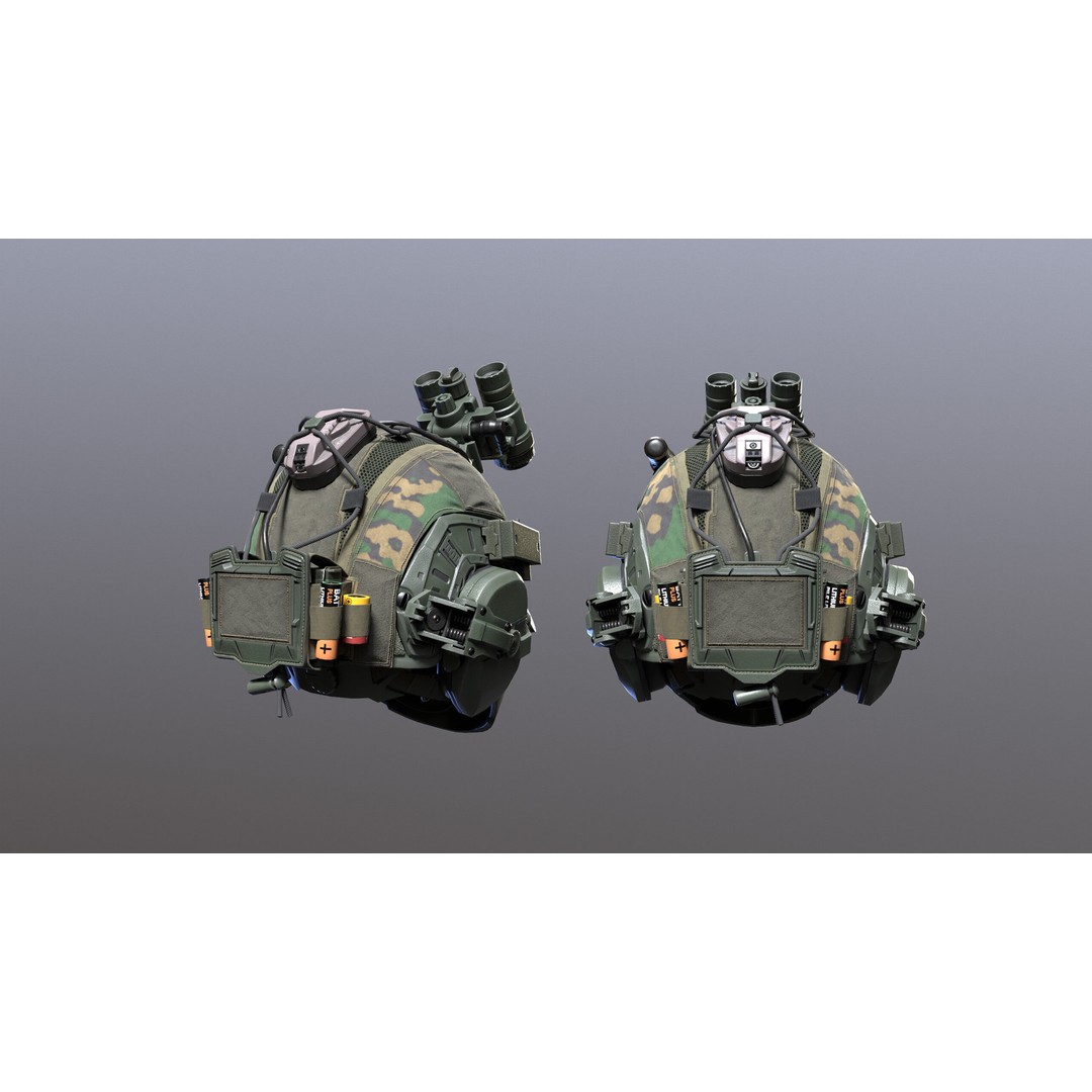 Tactical Helmet 3D Model – Low Poly Game-Ready PBR Asset, FBX & OBJ - View 6