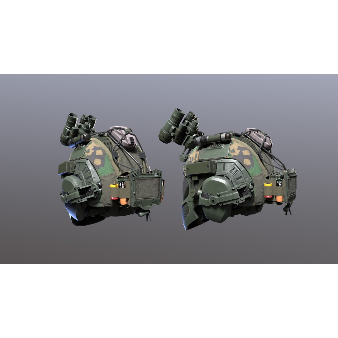 Tactical Helmet 3D Model – Low Poly Game-Ready PBR Asset, FBX & OBJ - View 7