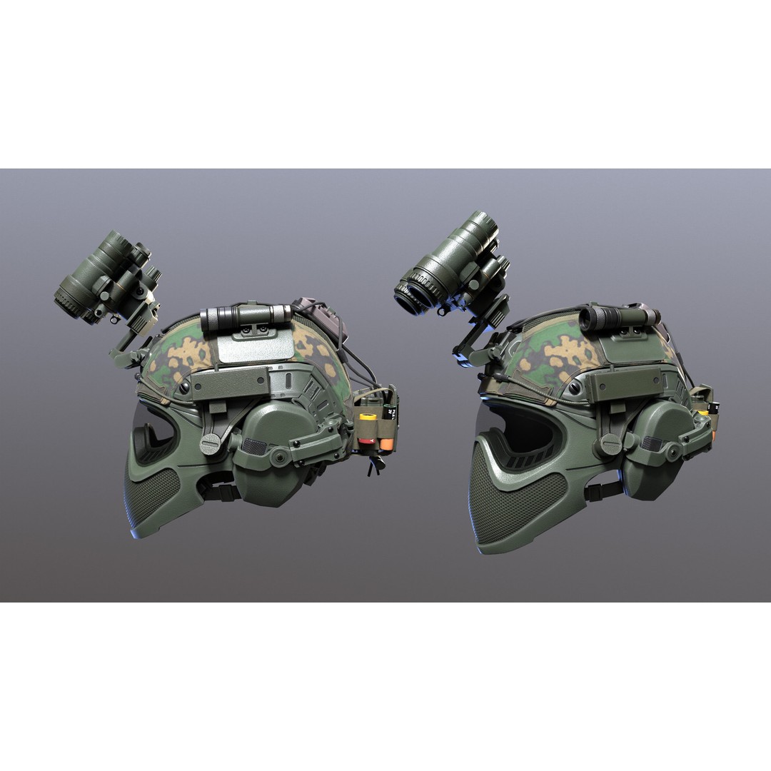Tactical Helmet 3D Model – Low Poly Game-Ready PBR Asset, FBX & OBJ - View 8