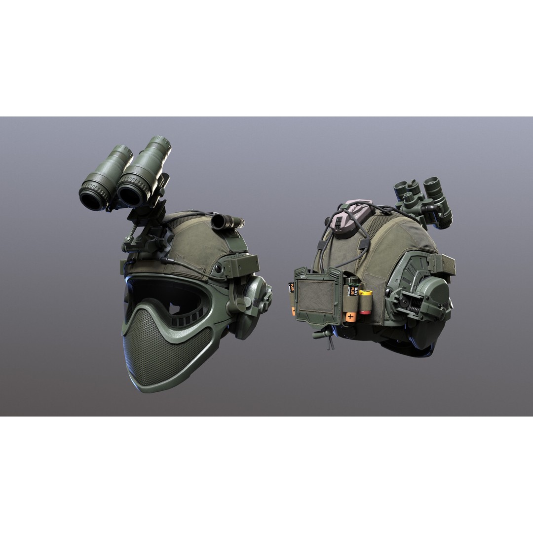 Tactical Helmet 3D Model – Low Poly Game-Ready PBR Asset, FBX & OBJ - View 9