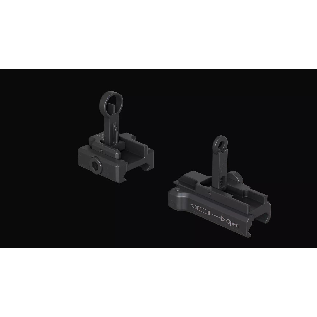 HK Iron Sights 3D Model – Low Poly Military Gun Asset, FBX, OBJ, Blender - View 11