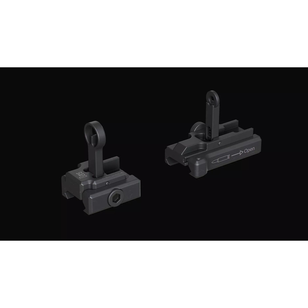 HK Iron Sights 3D Model – Low Poly Military Gun Asset, FBX, OBJ, Blender - View 12