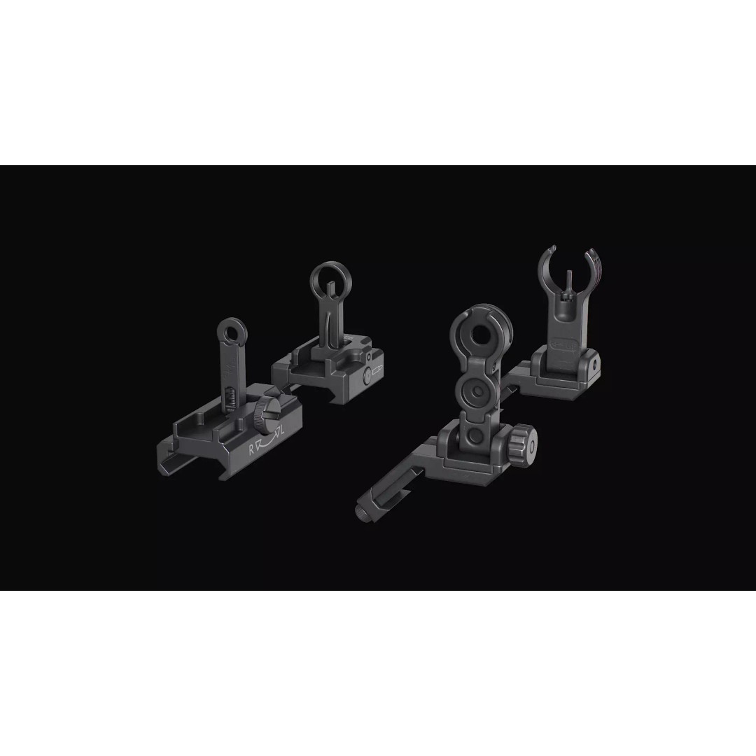 HK Iron Sights 3D Model – Low Poly Military Gun Asset, FBX, OBJ, Blender - View 2