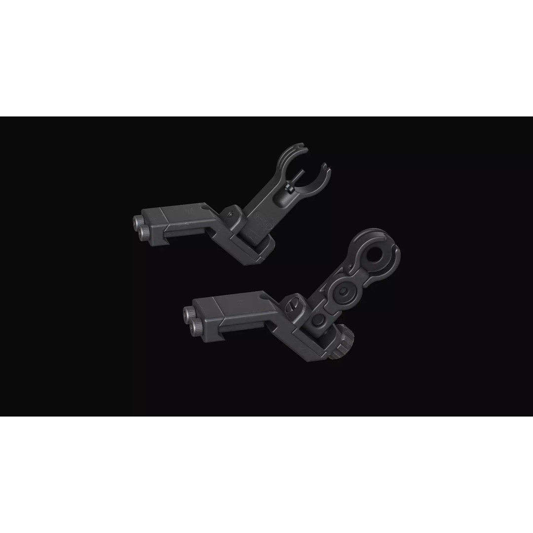 HK Iron Sights 3D Model – Low Poly Military Gun Asset, FBX, OBJ, Blender - View 3
