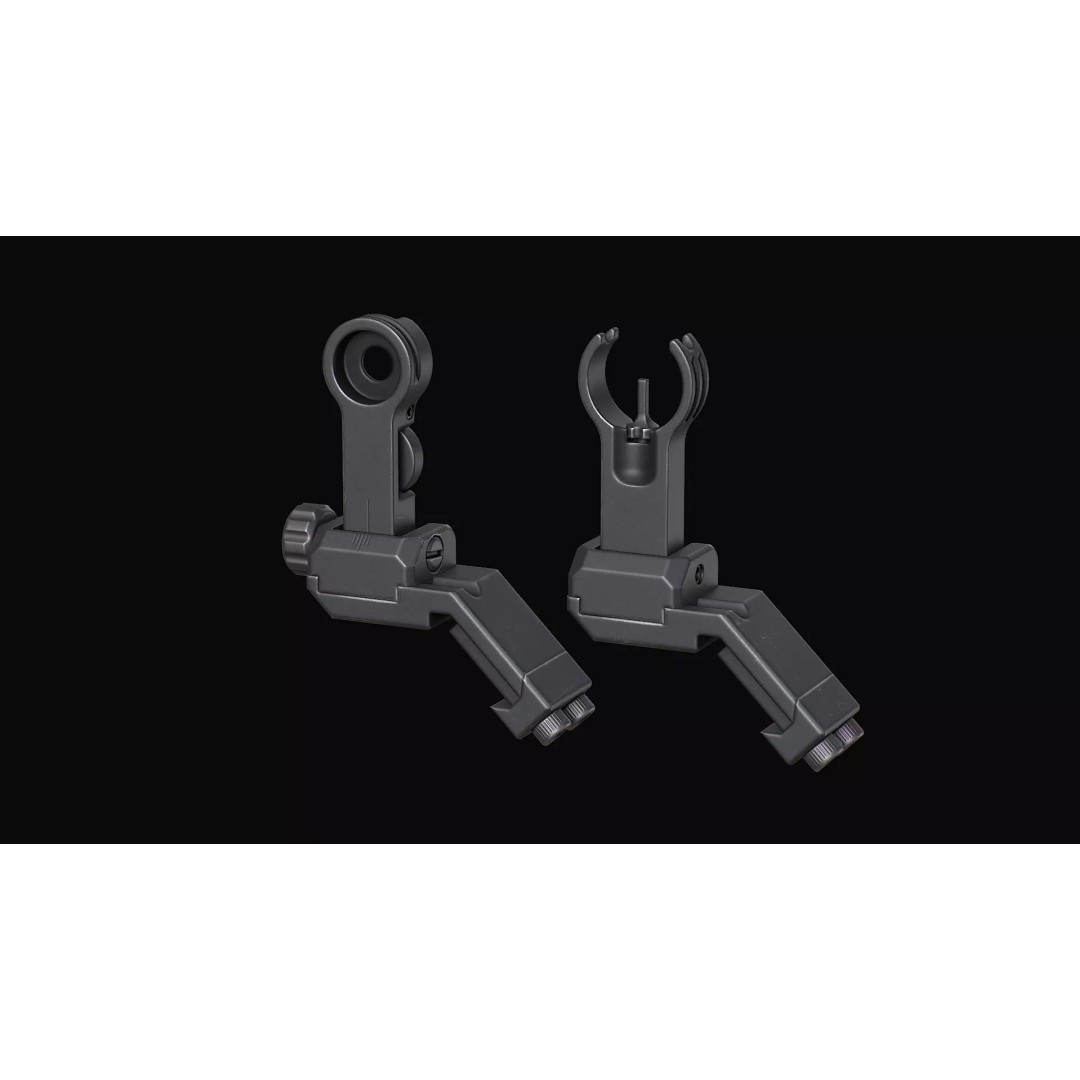 HK Iron Sights 3D Model – Low Poly Military Gun Asset, FBX, OBJ, Blender - View 5