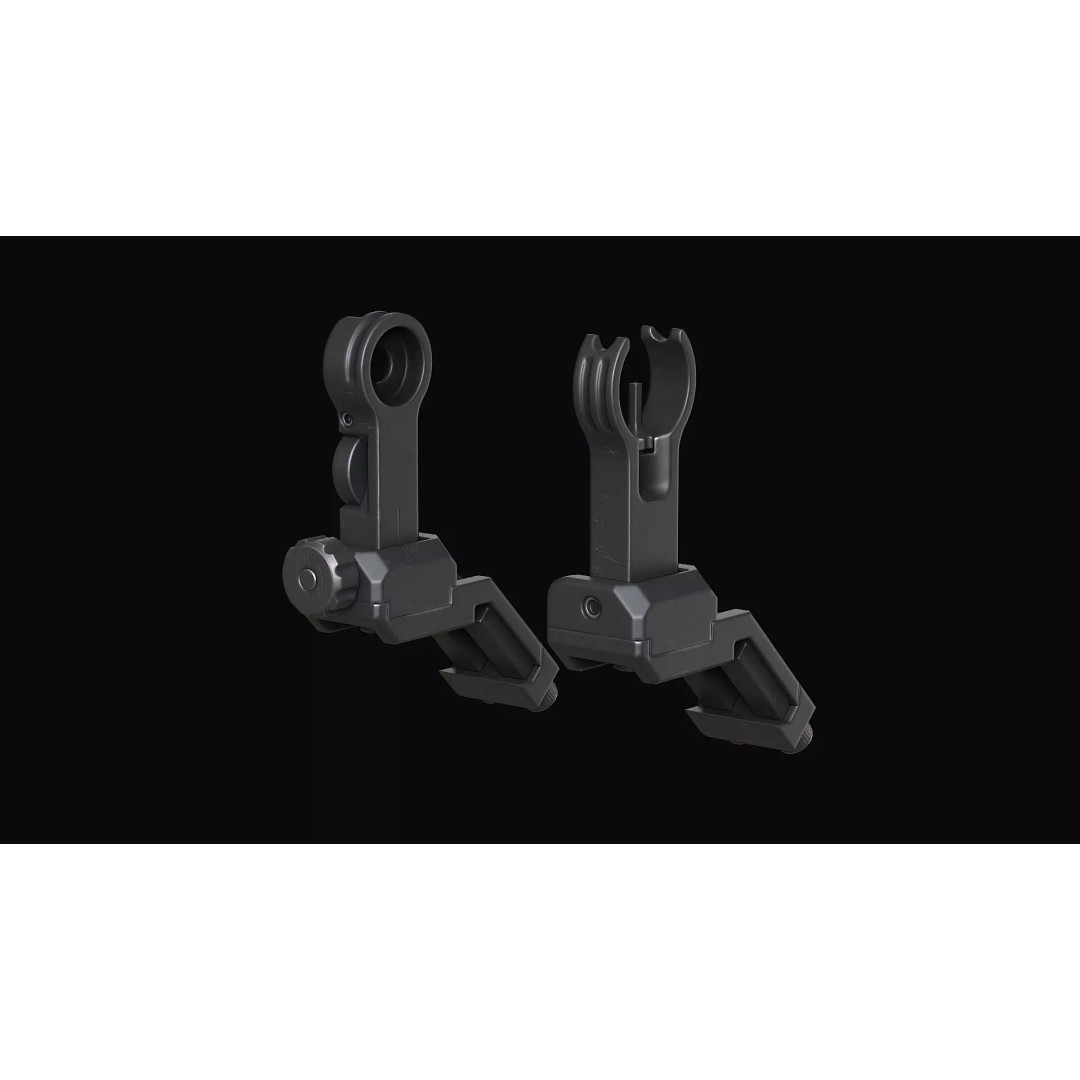 HK Iron Sights 3D Model – Low Poly Military Gun Asset, FBX, OBJ, Blender - View 6