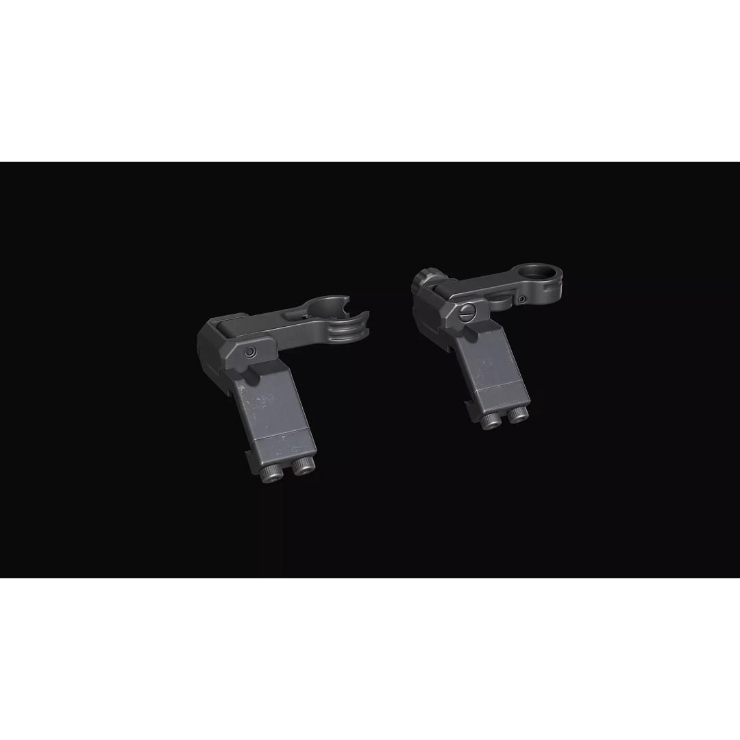 HK Iron Sights 3D Model – Low Poly Military Gun Asset, FBX, OBJ, Blender - View 8