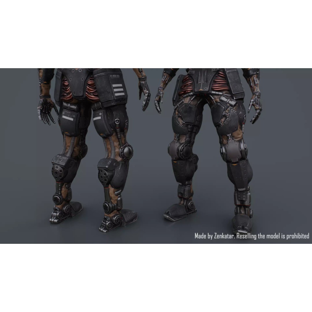Juggernaut Robot 3D Model – Low Poly Game-Ready Character, FBX - View 10