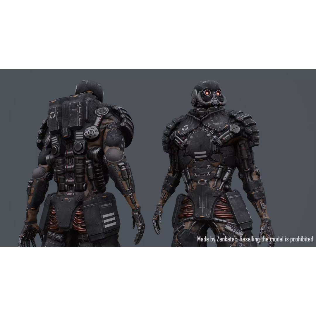 Juggernaut Robot 3D Model – Low Poly Game-Ready Character, FBX - View 11