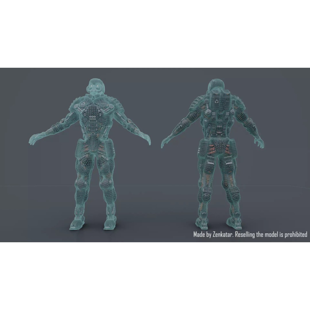 Juggernaut Robot 3D Model – Low Poly Game-Ready Character, FBX - View 12