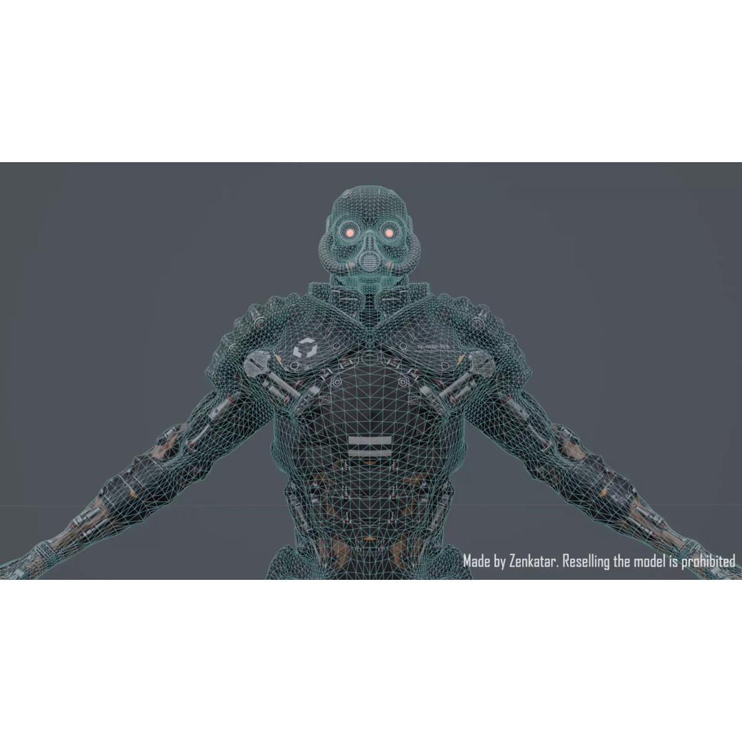 Juggernaut Robot 3D Model – Low Poly Game-Ready Character, FBX - View 13