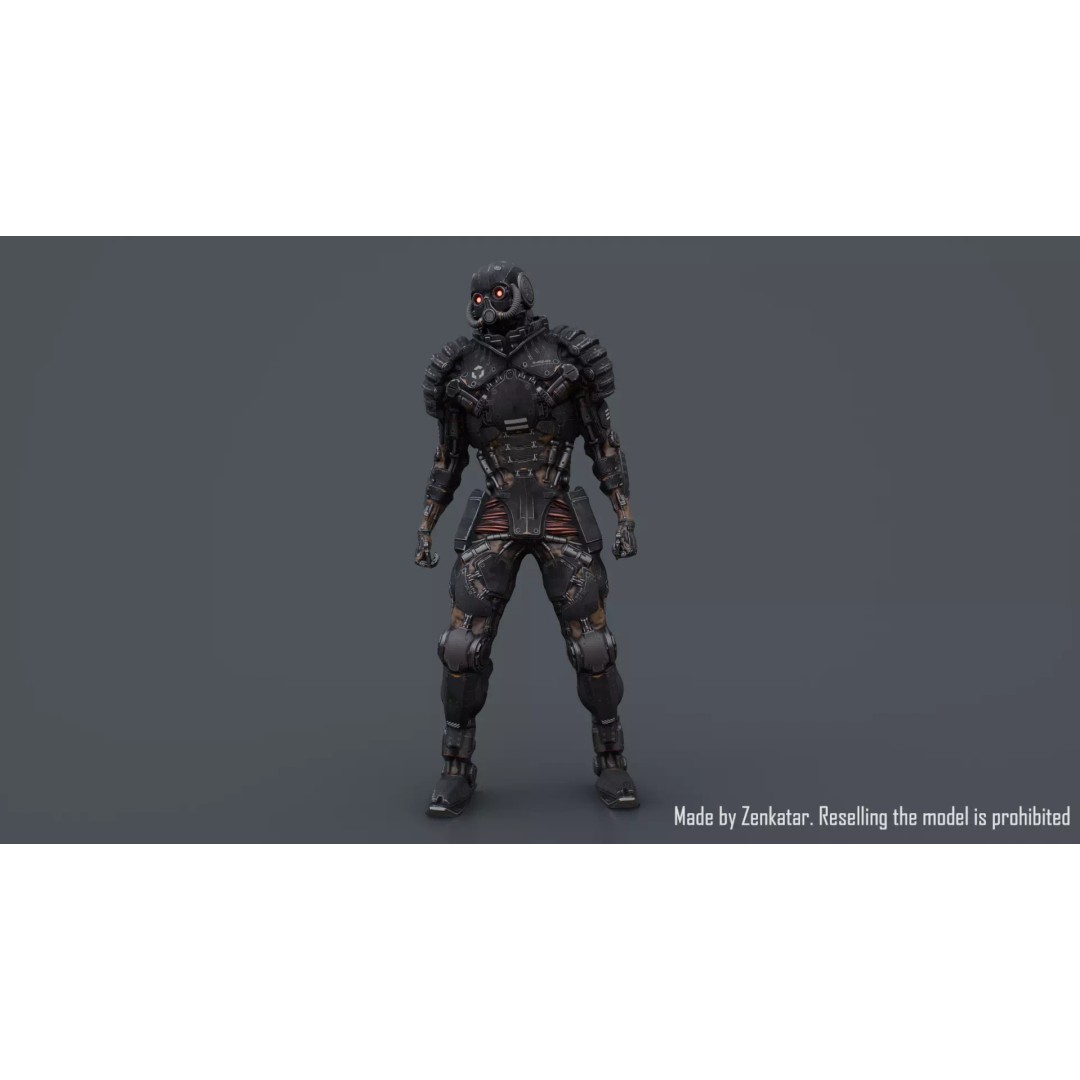 Juggernaut Robot 3D Model – Low Poly Game-Ready Character, FBX - View 24