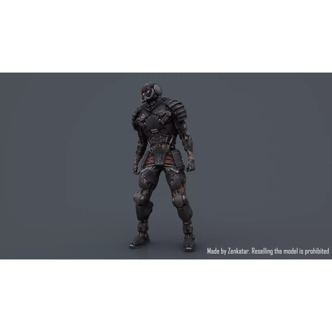 Juggernaut Robot 3D Model – Low Poly Game-Ready Character, FBX - View 25