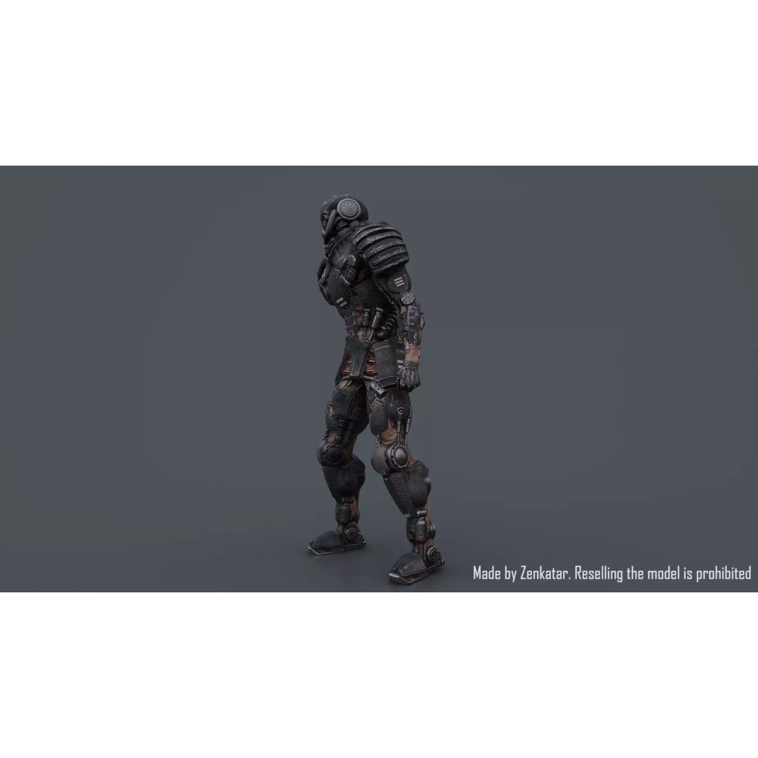Juggernaut Robot 3D Model – Low Poly Game-Ready Character, FBX - View 27