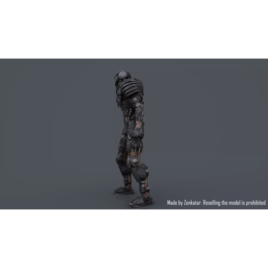 Juggernaut Robot 3D Model – Low Poly Game-Ready Character, FBX - View 28