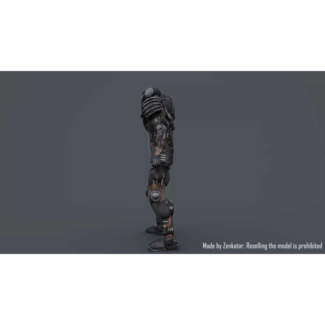 Juggernaut Robot 3D Model – Low Poly Game-Ready Character, FBX - View 29