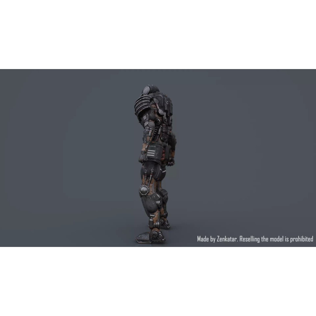 Juggernaut Robot 3D Model – Low Poly Game-Ready Character, FBX - View 30