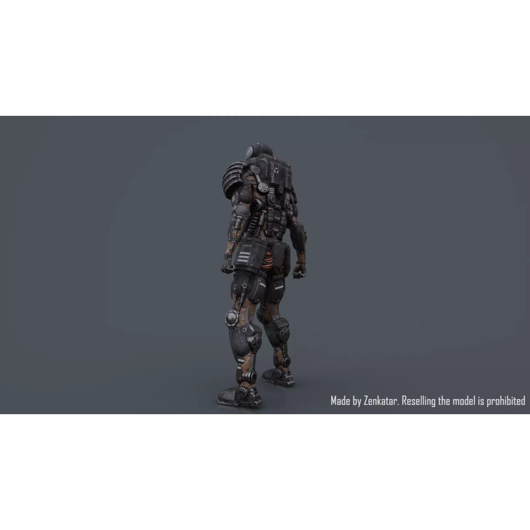 Juggernaut Robot 3D Model – Low Poly Game-Ready Character, FBX - View 31