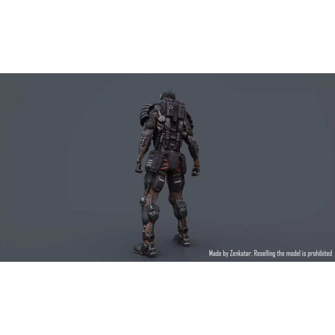Juggernaut Robot 3D Model – Low Poly Game-Ready Character, FBX - View 32