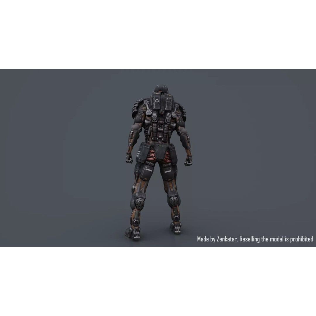 Juggernaut Robot 3D Model – Low Poly Game-Ready Character, FBX - View 33