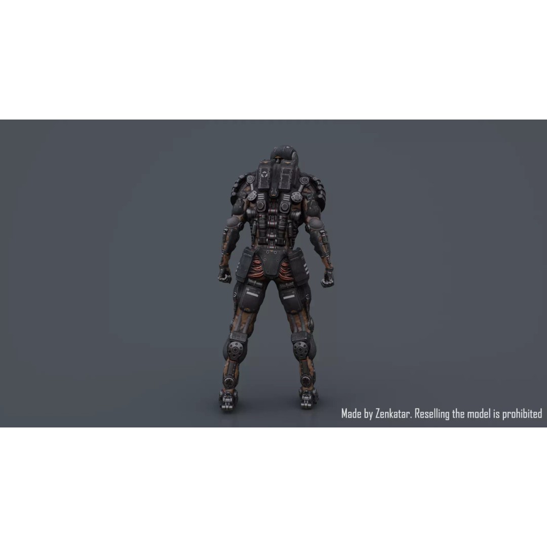 Juggernaut Robot 3D Model – Low Poly Game-Ready Character, FBX - View 34