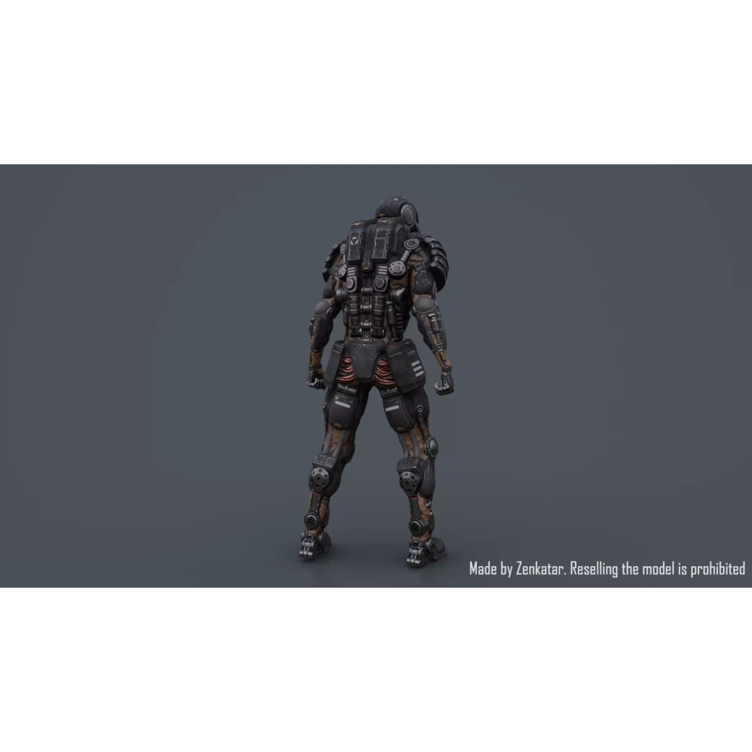 Juggernaut Robot 3D Model – Low Poly Game-Ready Character, FBX - View 35