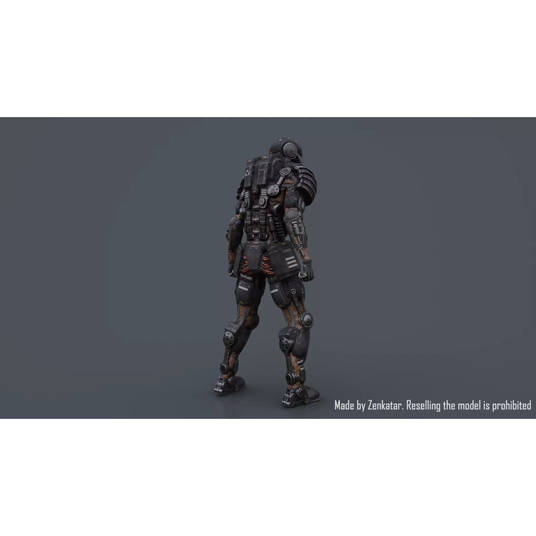 Juggernaut Robot 3D Model – Low Poly Game-Ready Character, FBX - View 36