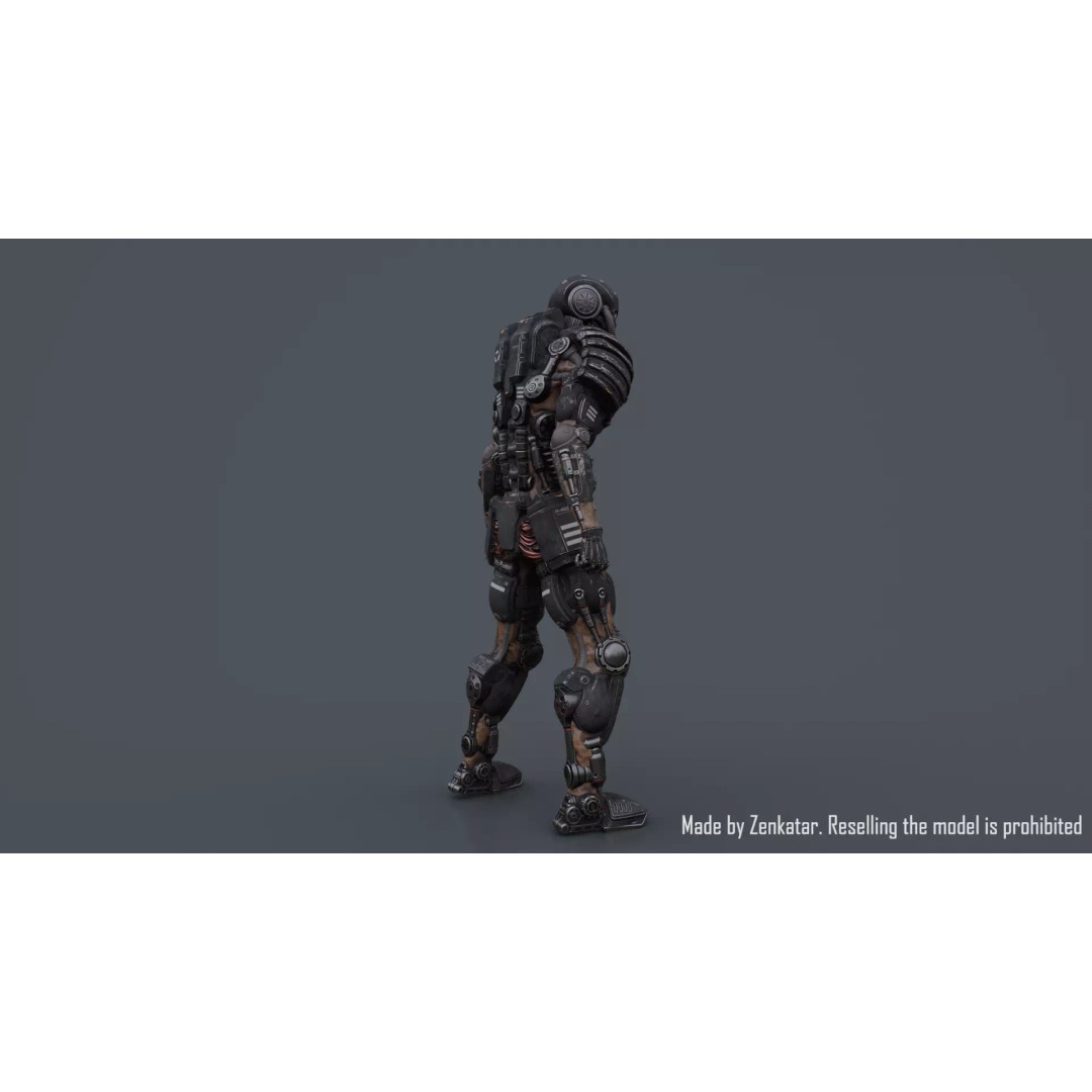 Juggernaut Robot 3D Model – Low Poly Game-Ready Character, FBX - View 37