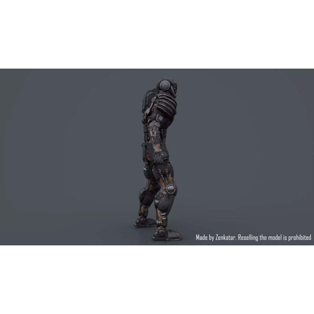 Juggernaut Robot 3D Model – Low Poly Game-Ready Character, FBX - View 38