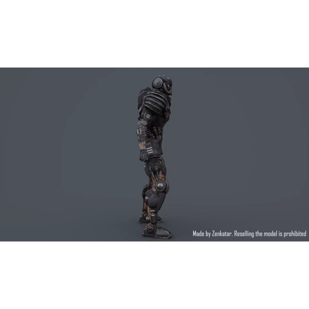 Juggernaut Robot 3D Model – Low Poly Game-Ready Character, FBX - View 39