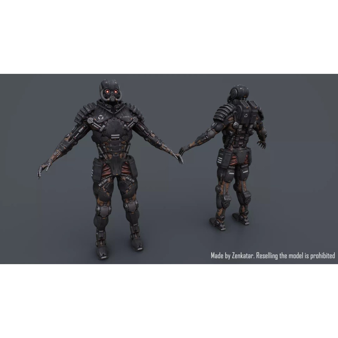 Juggernaut Robot 3D Model – Low Poly Game-Ready Character, FBX - View 4
