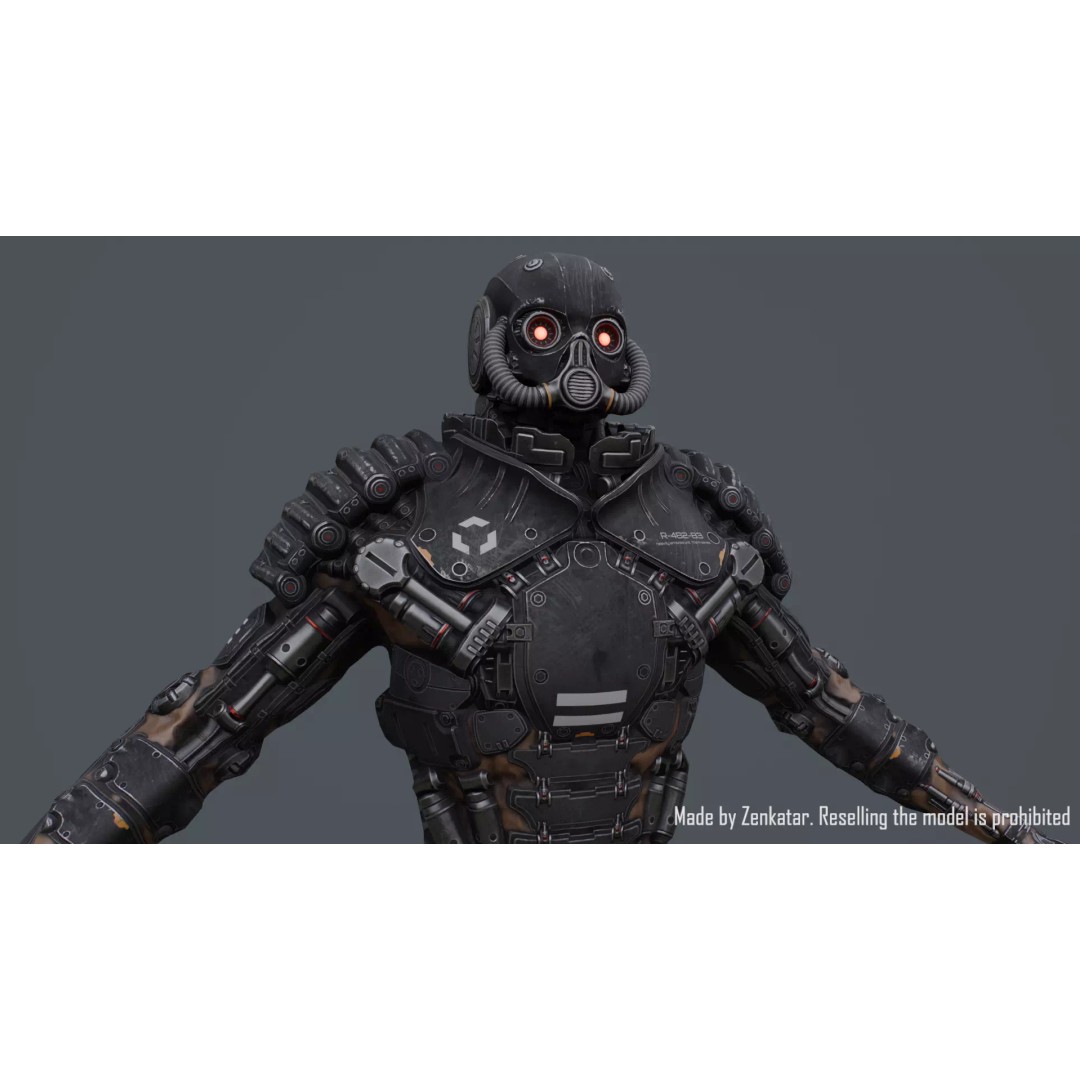 Juggernaut Robot 3D Model – Low Poly Game-Ready Character, FBX - View 5