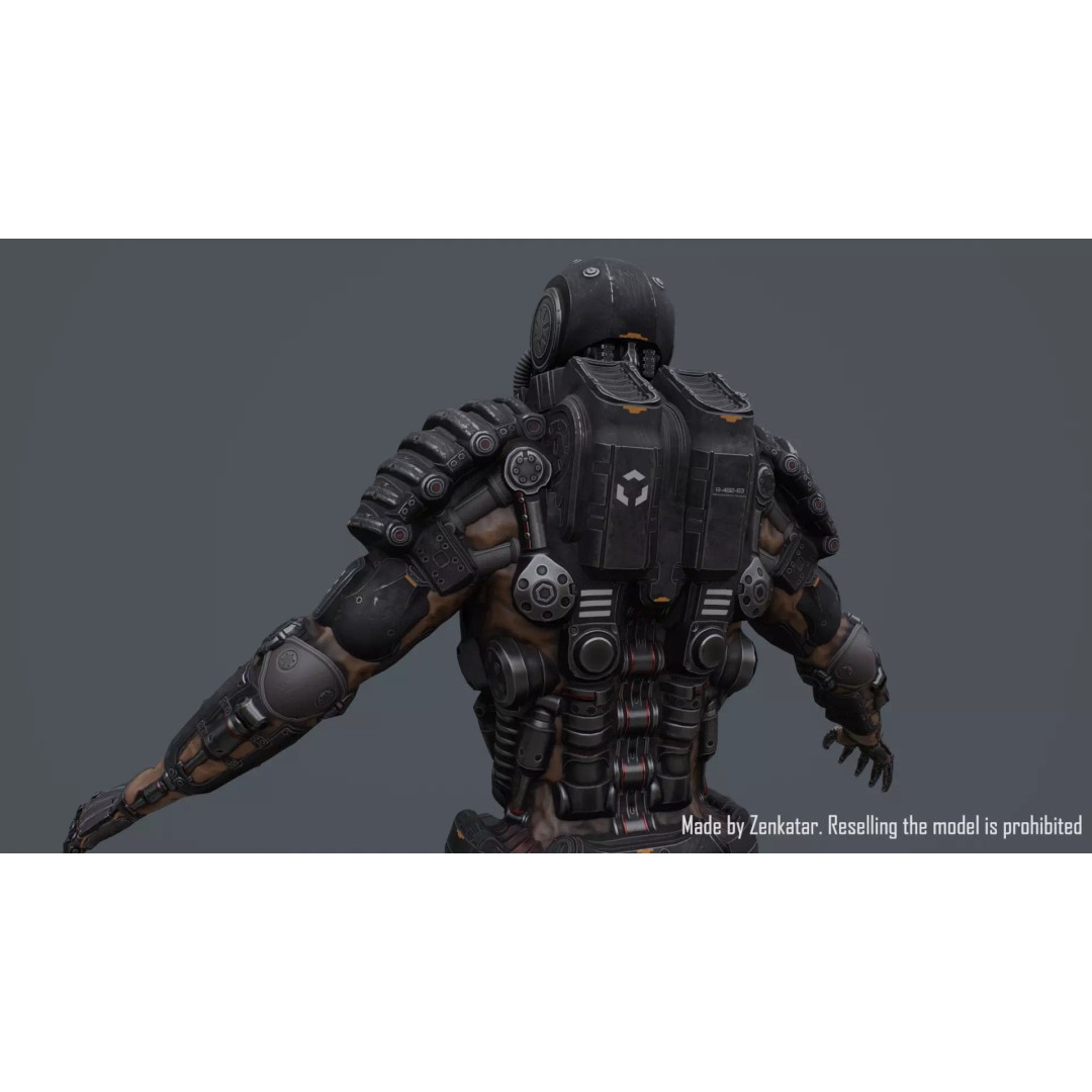 Juggernaut Robot 3D Model – Low Poly Game-Ready Character, FBX - View 6