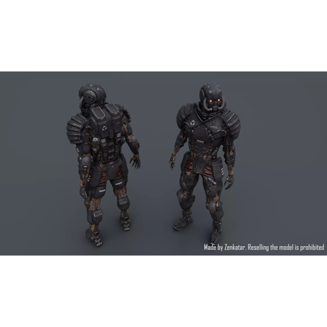 Juggernaut Robot 3D Model – Low Poly Game-Ready Character, FBX - View 7