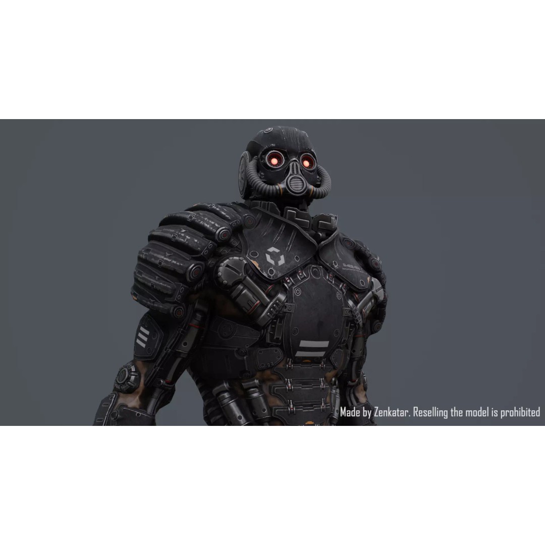 Juggernaut Robot 3D Model – Low Poly Game-Ready Character, FBX - View 8