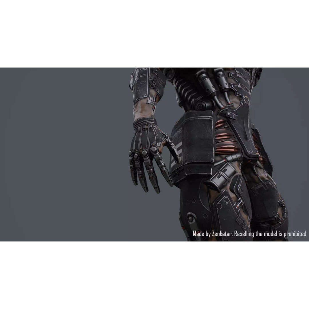 Juggernaut Robot 3D Model – Low Poly Game-Ready Character, FBX - View 9