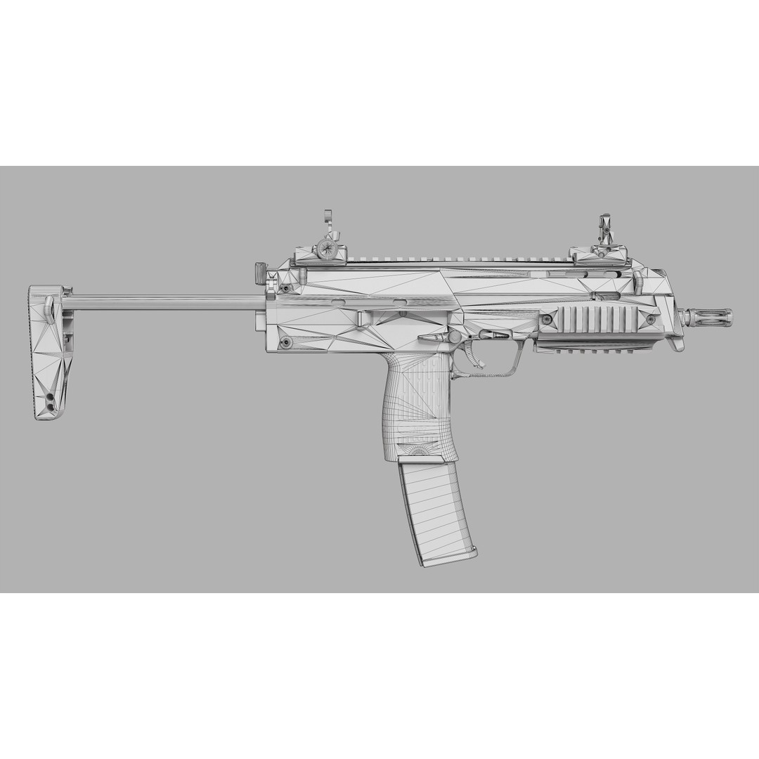 HK MP7 A2 3D Model – Low Poly Game Asset, FBX, PBR Textures