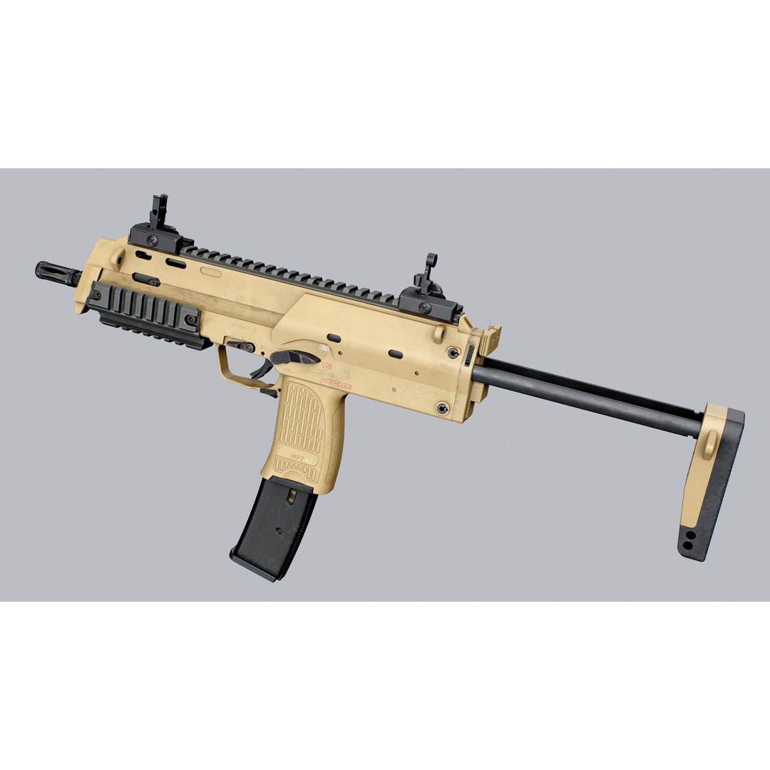 HK MP7 A2 3D Model – Low Poly Game Asset, FBX, PBR Textures - View 11