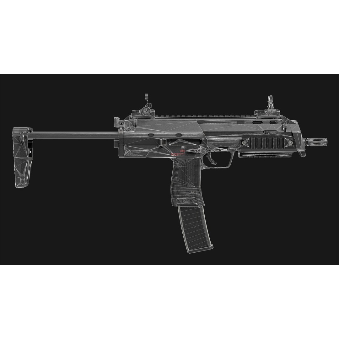 HK MP7 A2 3D Model – Low Poly Game Asset, FBX, PBR Textures - View 19