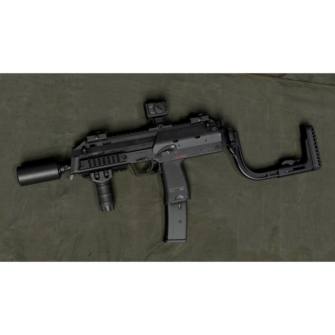 HK MP7 A2 3D Model – Low Poly Game Asset, FBX, PBR Textures - View 4
